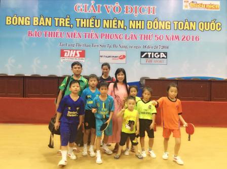 Tham gia thi đấu giải vô địch bóng bàn trẻ, thiếu niên, nhi đồng toàn quốc 2016